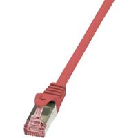 LogiLink CQ2024S RJ45 Netwerkkabel, patchkabel CAT 6 S/FTP 0.50 m Rood Vlambestendig, Snagless 1 stuk(s) - thumbnail