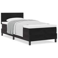 Boxspringbed met matras fluweel zwart 100x200 cm - thumbnail