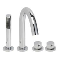 Wiesbaden Caral 4-gats badrandthermostaat chroom afbouwset - thumbnail