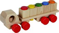 Nic vrachtwagen met bouwblokken hout 30 cm - thumbnail