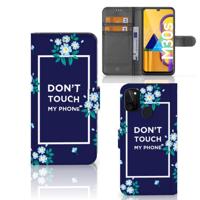 Samsung Galaxy M21 | M30s Portemonnee Hoesje Flowers Blue DTMP - thumbnail