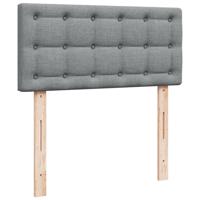 Boxspring met matras stof lichtgrijs 120x190 cm - thumbnail