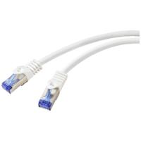 Renkforce RF-6830450 RJ45 Netwerkkabel, patchkabel CAT 6A S/FTP 0.50 m Wit 1 stuk(s) - thumbnail