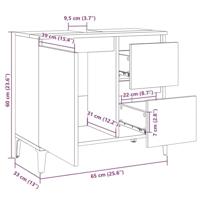 Badkamerkast 65x33x60 cm bewerkt hout wit - thumbnail