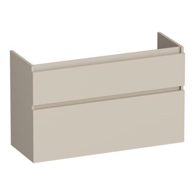 Brauer Delight - Onderkast Ondiep - 100 cm - met 2 Softclose Lades Greeploos en 1 Sifon Uitsparing - Mat Beige