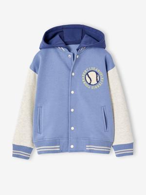 Fleece jongenshoodie in Teddy stijl blauw