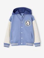Fleece jongenshoodie in Teddy stijl blauw - thumbnail