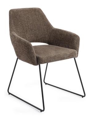 Jesper Home Yanai eetkamerstoel Checked Chestnut slide black