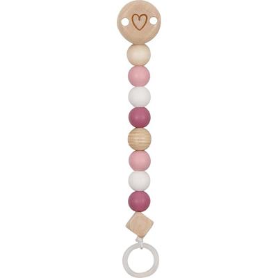Goki houten fopspeenketting hart roze