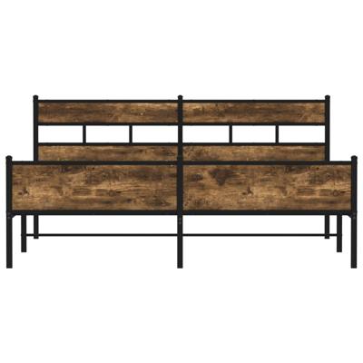 Bedframe zonder matras metaal gerookt eikenkleurig 193x203 cm