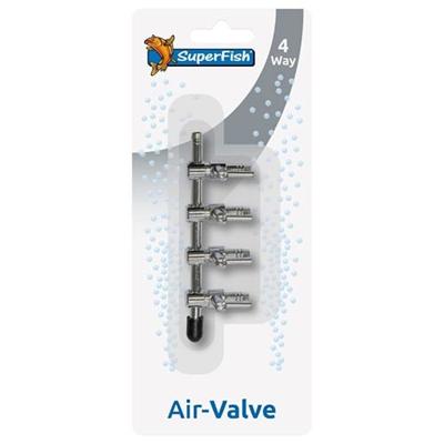 Rvs Luchtkraan 4 Weg Blister aquaria Superfish - Superfish