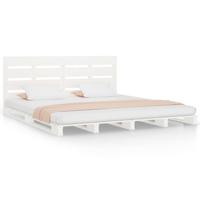 Bedframe zonder matras massief grenenhout wit 140x190 cm - thumbnail