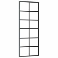 Schuifdeur met beslagset 76x205 cm ESG glas zwart - thumbnail