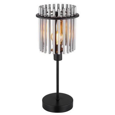 Globo Zwarte tafellampGorley met smoke glas Ø 15cm - 15698T