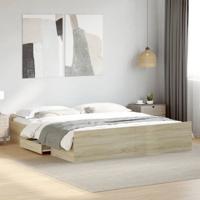 Bedframe met lades bewerkt hout sonoma eikenkleurig 200x200 cm - thumbnail