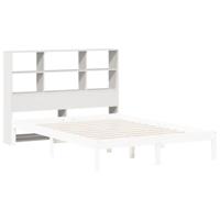 Hoofdbord met opbergruimte 140 cm massief grenenhout wit - thumbnail