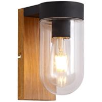 Brilliant Cabar 96372/76 Buitenlamp (wand) E27 Hout (donker), Zwart - thumbnail