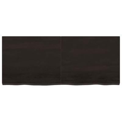 Wandschap 120x50x4 cm behandeld massief eikenhout donkergrijs