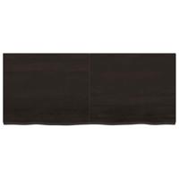 Wandschap 120x50x4 cm behandeld massief eikenhout donkergrijs - thumbnail