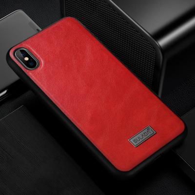 SULADA schokbestendig TPU + handgemaakte lederen draagtas voor iPhone XS Max (rood) SULADA schokbestendig TPU + handgemaakte lederen draagtas voor iPhone XS Max (rood)