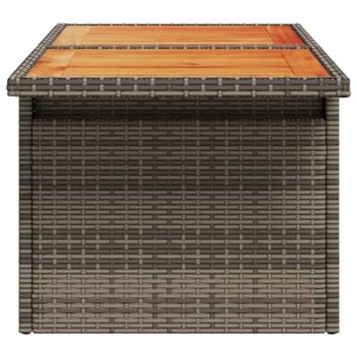 Tuintafel 100x55x73 cm poly rattan en acaciahout grijs
