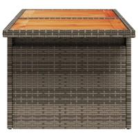 Tuintafel 100x55x73 cm poly rattan en acaciahout grijs - thumbnail