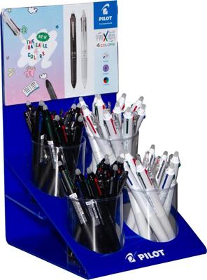 Pilot roller Frixion Ball 4-kleurenroller, fijn, klassieke inktkleuren, display van 36 stuks