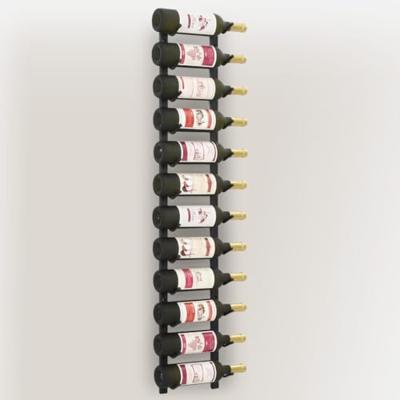 Wijnrek wandmontage voor 12 flessen ijzer zwart