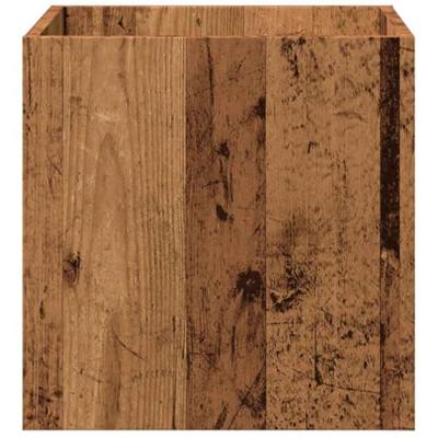 Plantenbak 40x40x40 cm bewerkt hout oud houtkleurig Plantenbak 40x40x40 cm bewerkt hout oud houtkleurig