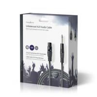 Ongebalanceerde XLR-Audiokabel | XLR 3-pins female - 6,35 mm male | 10 m | Grijs - thumbnail