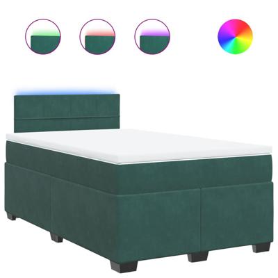 Boxspring met matras fluweel donkergroen 120x200 cm - thumbnail