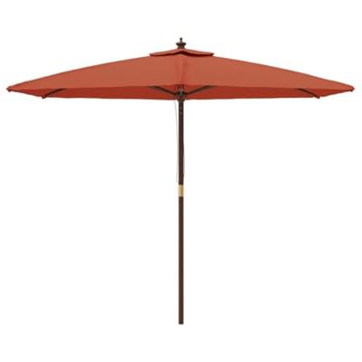 VidaXL Parasol met houten paal 299x240 cm terracottakleurig