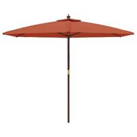 VidaXL Parasol met houten paal 299x240 cm terracottakleurig - thumbnail