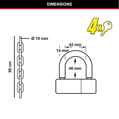Motorfiets anti-diefstal ketting Masterlock L0,9