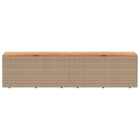 Tuinbox 220x50x54 cm poly rattan en acaciahout beige - thumbnail