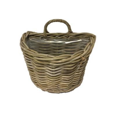 Plantenmand Wandhanger Rotan Antiek Grijs 25cm
