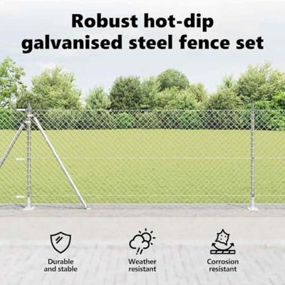 VidaXL Afrasteringspaal zilver 10 x 0,8 m (40 x 40 mm gaas) staal