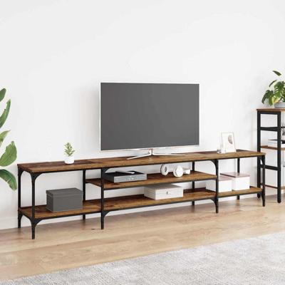 TV-kast Oud Hout 201 x 35 x 45 cm Gemonteerd hout en ijzer