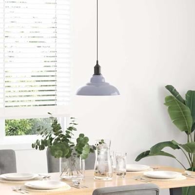 Hanglamp in hoogte verstelbaar E27 31 cm metaal glanzend grijs Hanglamp in hoogte verstelbaar E27 31 cm metaal glanzend grijs