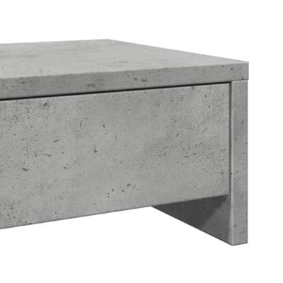 VidaXL Monitorstandaard met lades 100x27x15 cm bewerkt hout betongrijs