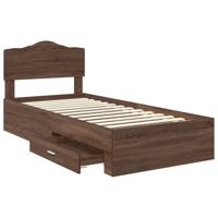 Bedframe met hoofdeinde Bruin Eiken 75 x 190 cm Bewerkt hout - thumbnail