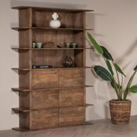 Giga Meubel - Vakkenkast Bruin - 150x40x210cm - Mangohout - Kast Mano - thumbnail