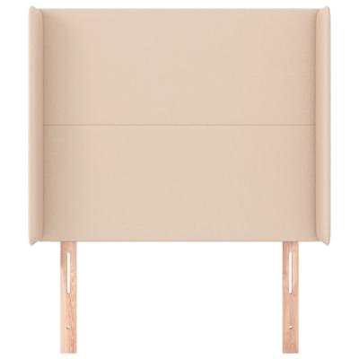 Hoofdbord met randen 163x16x118/128cm kunstleer cappuccinokleur - thumbnail