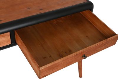 Wandtafel DKD Home Decor Zwart Natuurlijk Donkerbruin Donker grijs Metaal Spar 120 x 50 x 77 cm