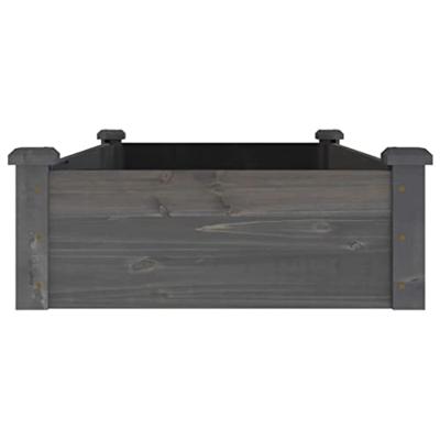 Plantenbak verhoogd met voering 120x60x25 cm vurenhout grijs