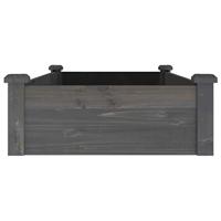 Plantenbak verhoogd met voering 120x60x25 cm vurenhout grijs - thumbnail