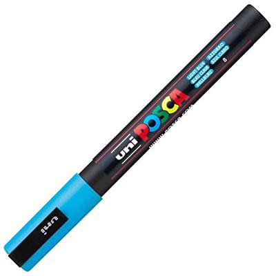 Uni-Posca Posca marker, afm pc-3m, lijndikte 0,9-1,3 mm, fijn, lichtblauw, 1 stuk