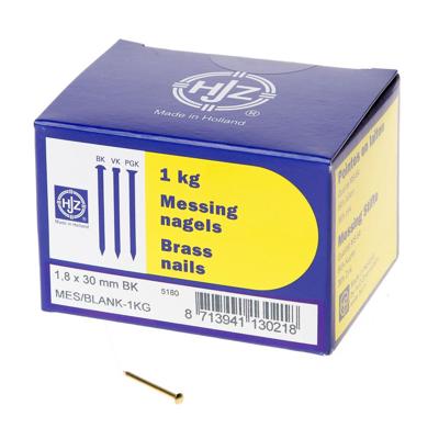 Messing nagels bombe kop 1.8 x 30mm 1kg
