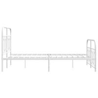 Bedframe met hoofd- en voeteneinde metaal wit 120x200 cm - thumbnail
