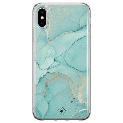 iPhone X/XS siliconen hoesje - Touch of mint